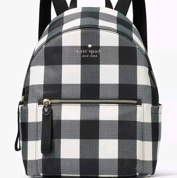 Kate Spade Backpack Chelsea Medium Gingam Black