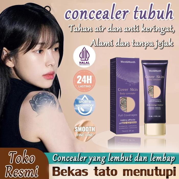 【Obral Panas 2025】Krim Body Coverage Perfector Concealer Tato Alas Bedak Tahan Air Profesional Noda