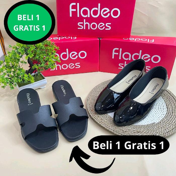 Beli 1 Gratis 1 Sepatu Flatshoes Wanita Fladeo Model Polos Untuk Kerja Wanita Kekinian Perempuan Fla