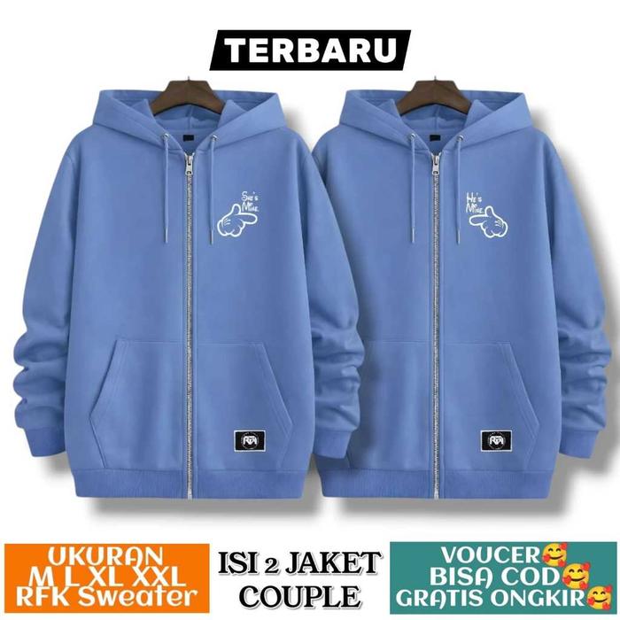 jaket resleting couple lucu / Jaket zipper couple / jaket zipper couple pasangan / switer couple pas