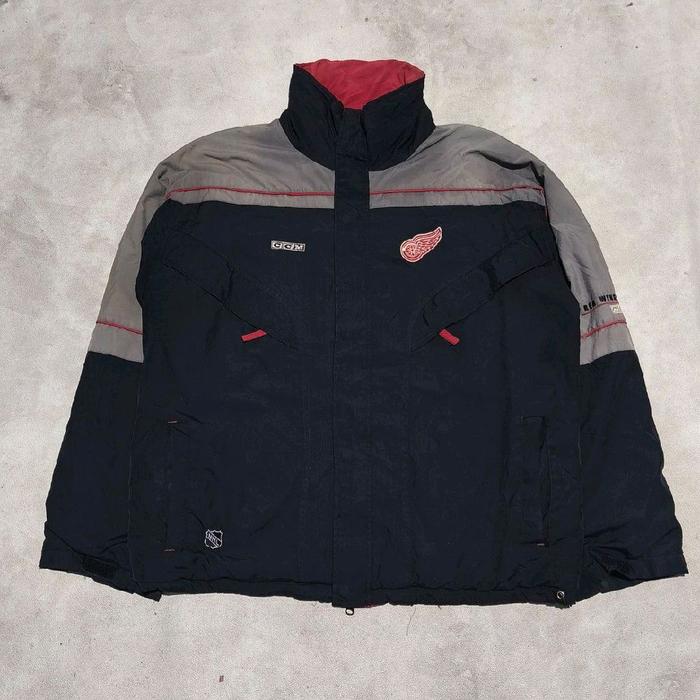 Jaket pria CCM NHL red wings hockey bekas