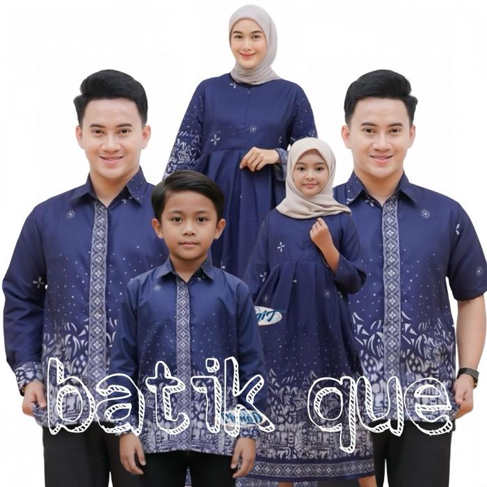 Couple Seragam Sarimbit batik Pasangan keluarga Motif Sutena Navi Baju Batik Kantor Batik Pekalongan