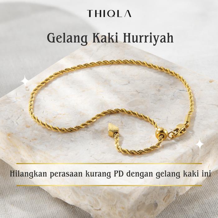 PROMO!! THIQLA - Gelang Kaki Dewasa Jumbo HURRIYAH - Gelang Kaki Tali Tambang Emas mirip Gelang Kaki