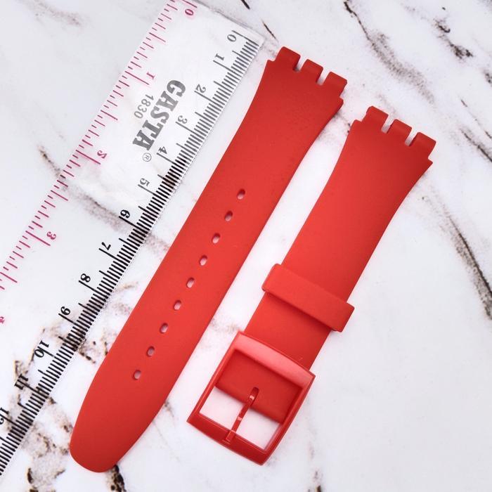 Strap Tali Jam Tangan Swatch Full Merah 19Mm Tali Jam Swatch
