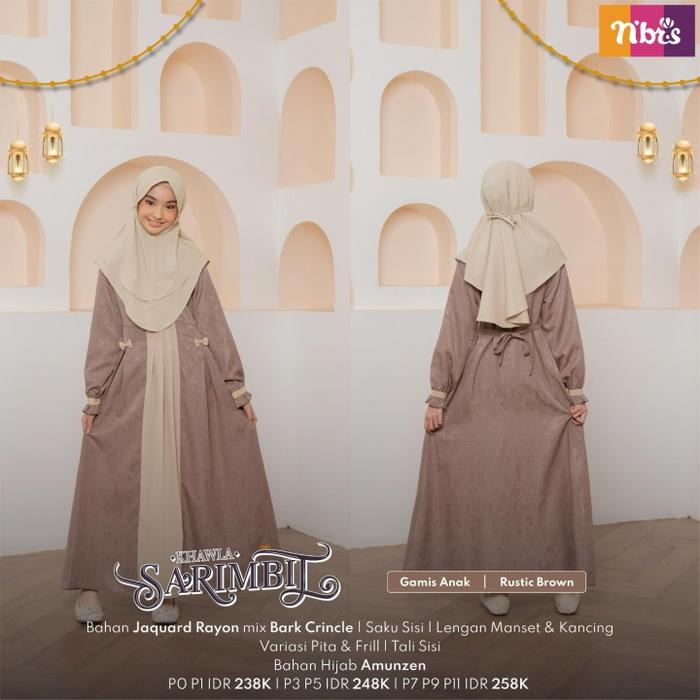 Promo Diskon 30% Baju Muslim Anak Gamis Nibras Kotak Putih
