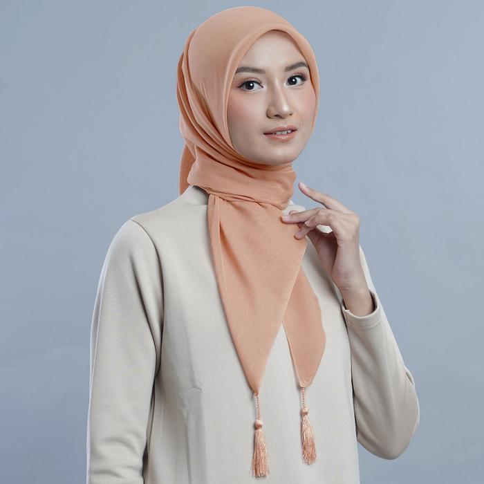 New napocut Hijab - Plain Tassel - Hijab Segiempat Paris Jepang Premium Ronce 115 x 115 cm