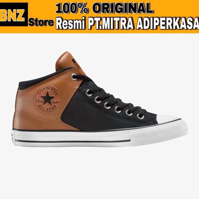 Sepatu Sneakers Pria Converse CTAS Street Mid Brown/Black/Egret Snekers