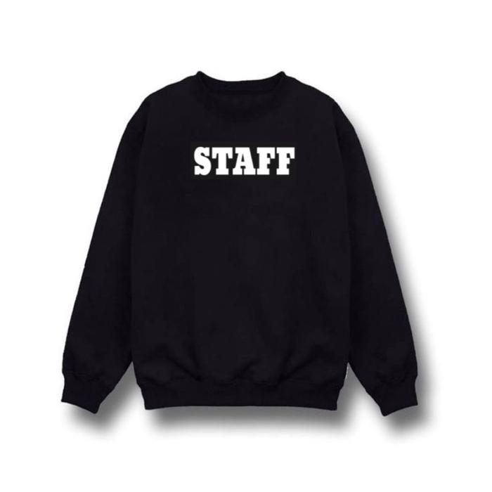 SWEATER/CREWNECK BASIC UNISEX PREMIUM QUALITY "STAFF" Fleece Nyaman