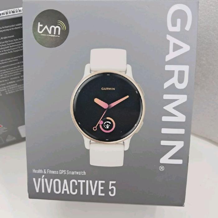 JAM TANGAN PRIA WANITA GARMIN SMARTWATCH VIVO ACTIVE 5 IVORY UNISEX NG
