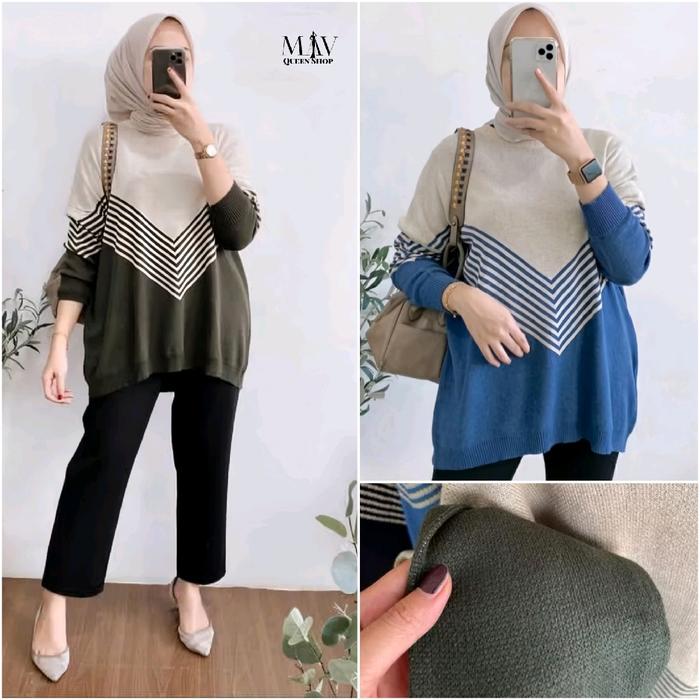 ATASAN BLOUSE VENIA RAJUT PREMIUM IMPORT - Mav Queen Shop / atasan wanita / blus / blouse / rajut ri