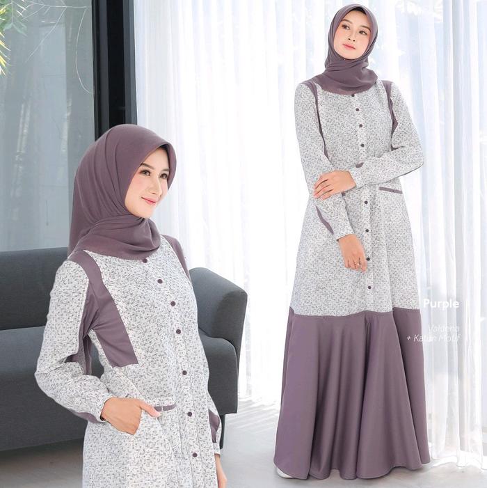 GAMIS WANITA AYUMI 425 WARNA PURPLE BY ETHICA NEW COLLECTION / DRESS DAILY