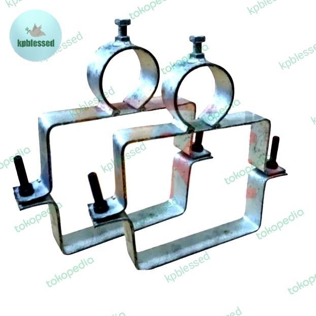 Klem Kotak Stang Pipa Tiang Ornamen, Lampu PJU 7 inch,Klem Lampu jalan
