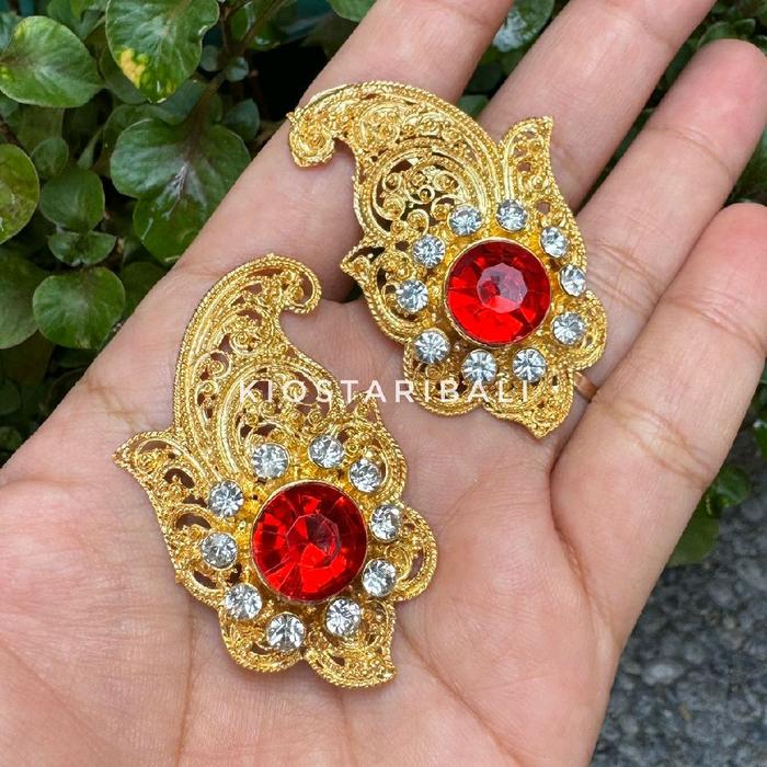 Rumbing Bali / Anting Pria / Rumbing Tari Hiasan Kuping Penari / Rumbing Alpaka / Anting Tari Bali /