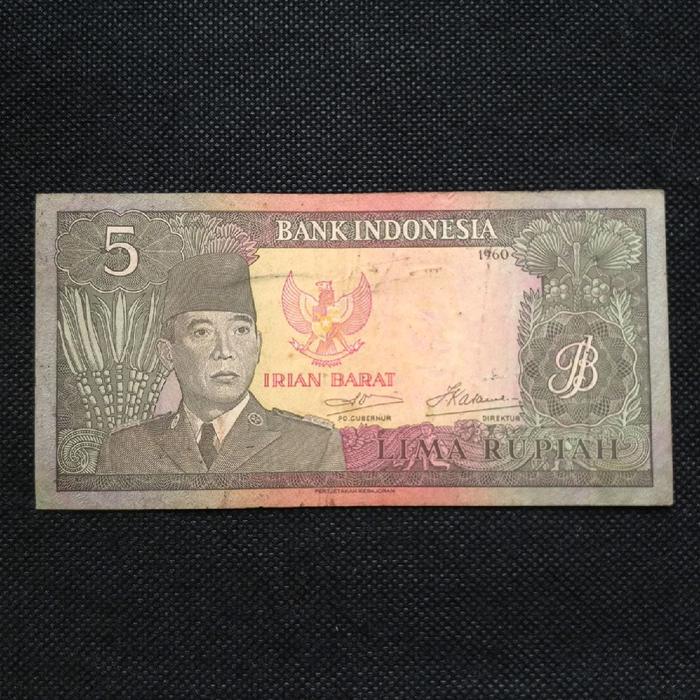 Uang Kuno 5 Rupiah Soekarno Irian Barat (IRBA) Tahun 1960 - IBN 037522