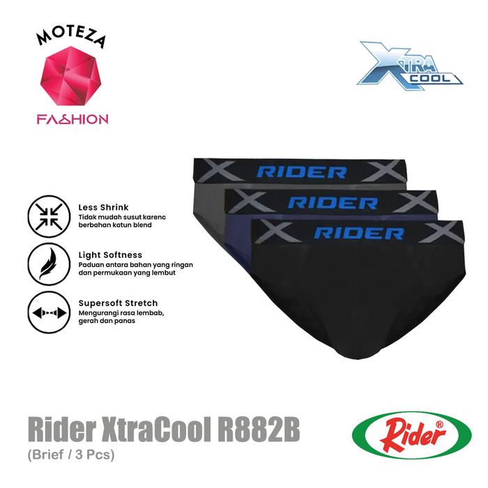 Rider Xtracool R882B R 882 B Celana Dalam CD Pria Mini Brief - 1 Box isi 3 pcs