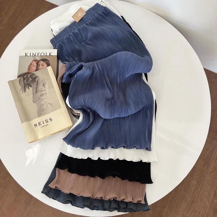 Promo Rok plisket SPAN wavy premium lidi gelombang panjang maxi skirt COD