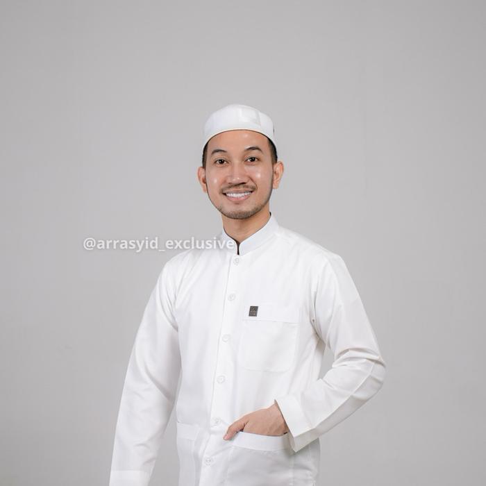 Koko Haibah Arrasyid Exclusive Muslim  Nyaman warna Putih tulang katun