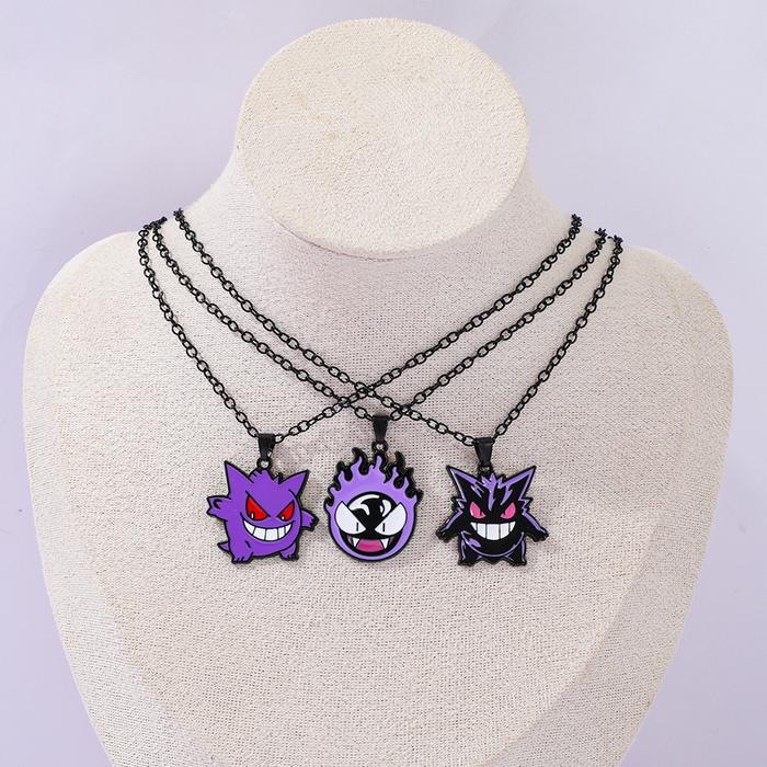 Pokemon Anime Gengar Pendant Necklace Kawaii Gengar Neck Chain for Fans Accessories Gifts