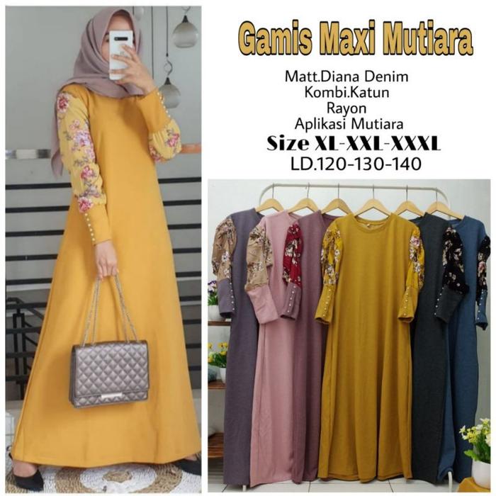 Gamis Diana Denim Mutiara