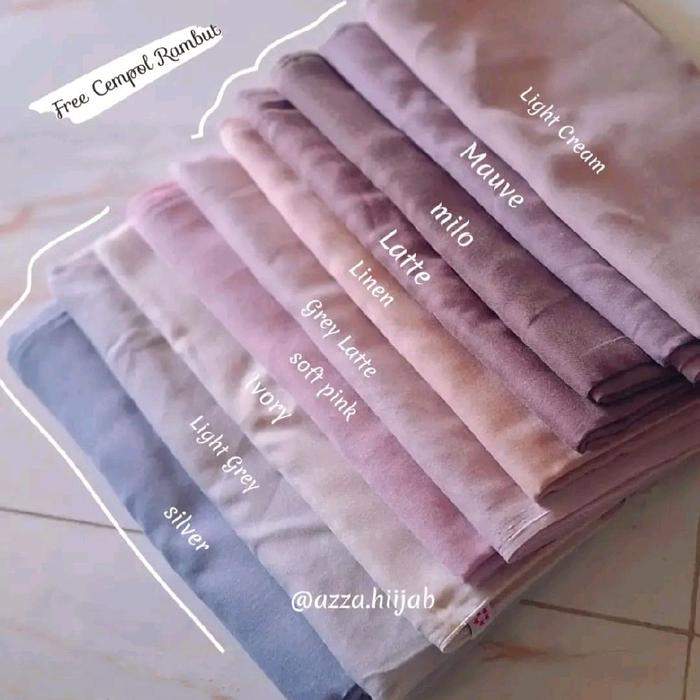 Hijab Paris Premium segi empat Free Cempol Rambut Muslim Lembut Kerudung Wanita