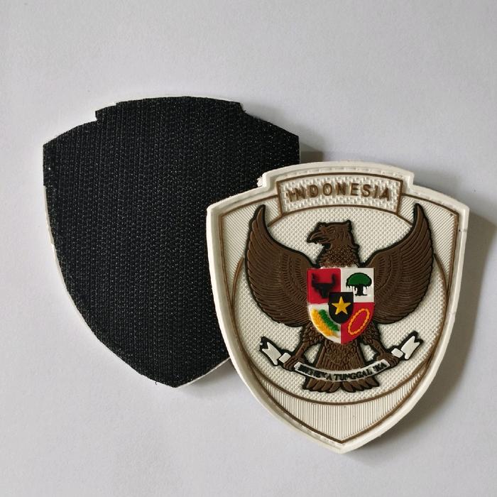 Patch rubber logo garuda timnas Indonesia - tempelan emblem karet velcro Hadiah