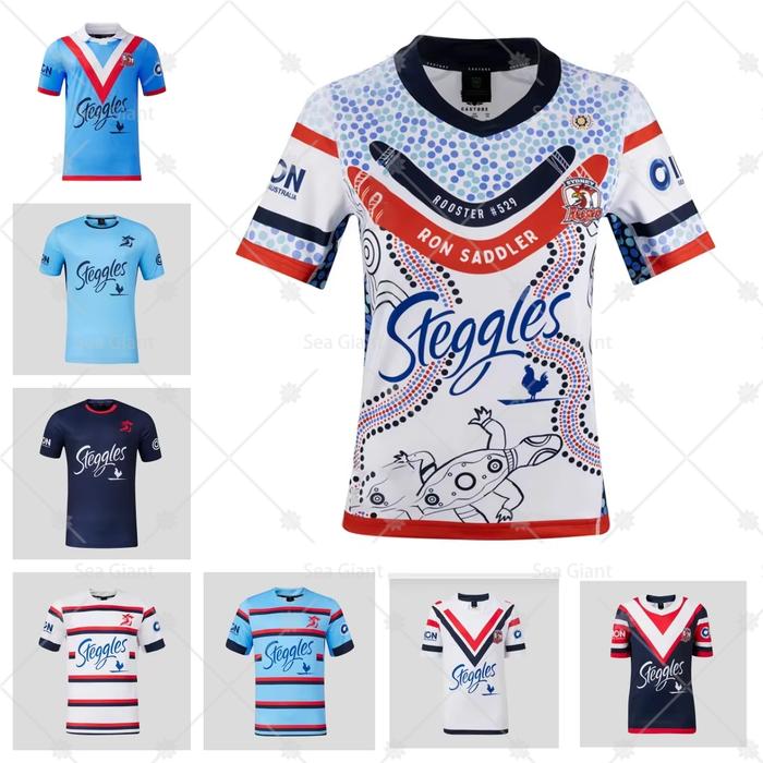25 New Arrival Summer Australian NRL Sydney Roosters Mens Replica Home Jersey Training Jersey Kid Un