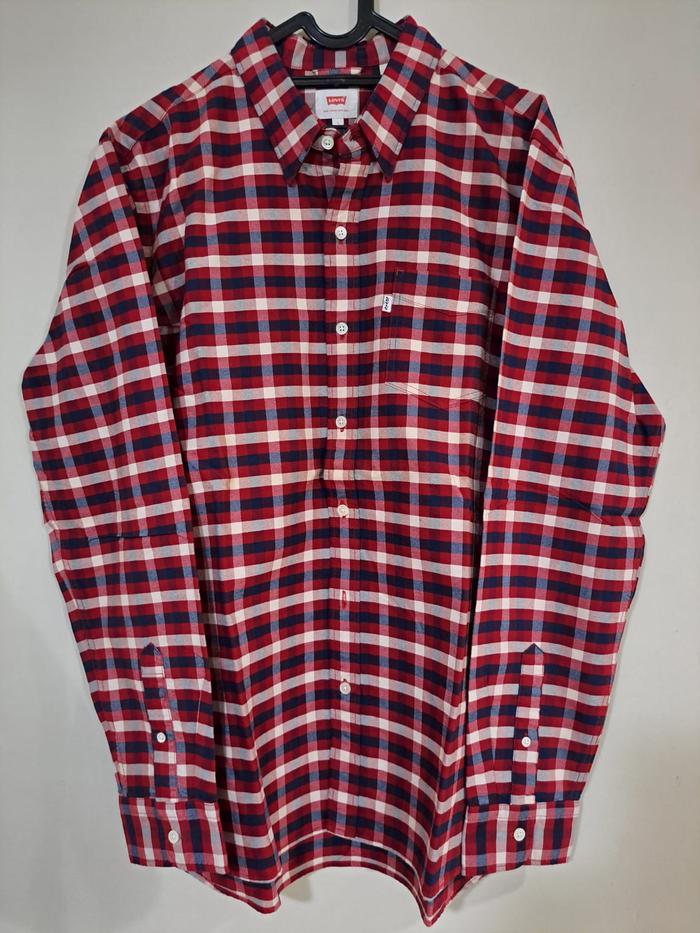 Levis Sunset One Pocket Shirt / Kemeja Kotak - Kotak Pria size L Original Preloved (55)