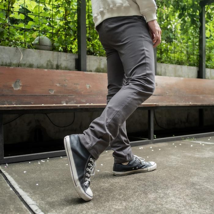 Bapin Alpha Chino Long Pants Grey Rabbit - Celana Panjang Pria Slim Fit