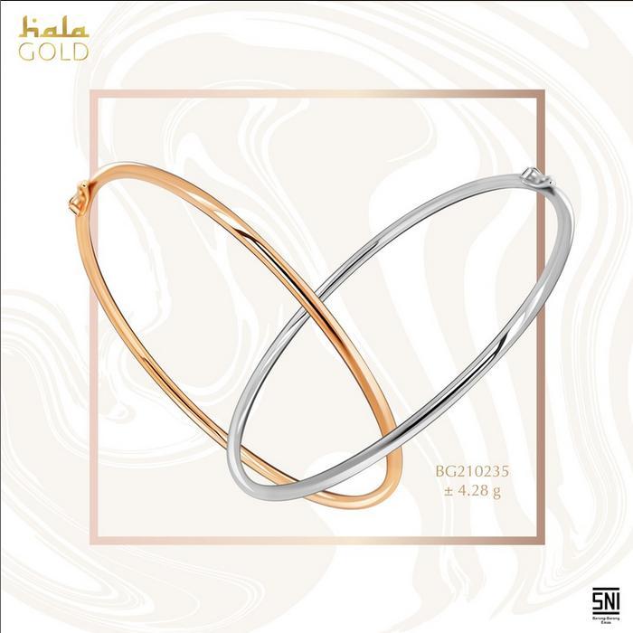 Gelang Kaku Emas Fashion Hala Gold Heksa Collections Stack Bangle