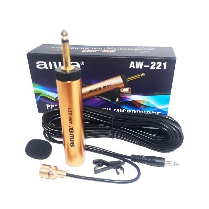 AIWA Mic Clip On AW-221 Microphone Jepit Kabel Panjang