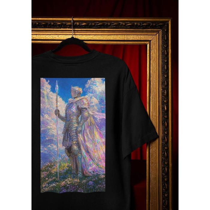 [COD] Knight Graphic Tee: Medieval Fantasy Art - Iridescent Pastel Colors Comfort Colors