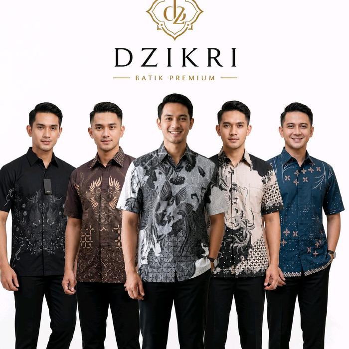Hem Batik Pria  Dewasa Katun Poli  Motif  Kualitas Baik Dzikri batik bandung coklat hitam biru burgu