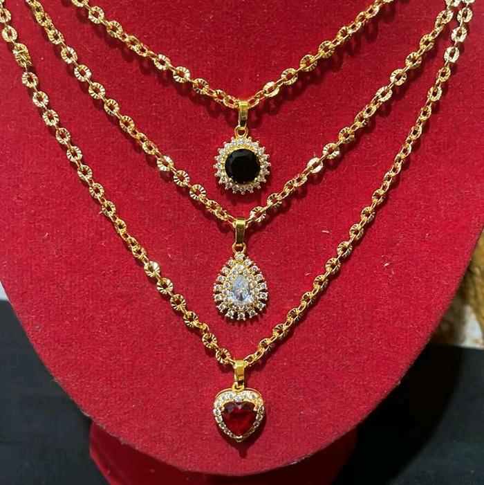 kalung biji kopi liontin mutiara