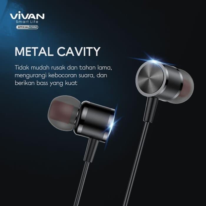 Vivan Q11 Headset Earphone Android / iPhone Bass New Diaphragm Braided