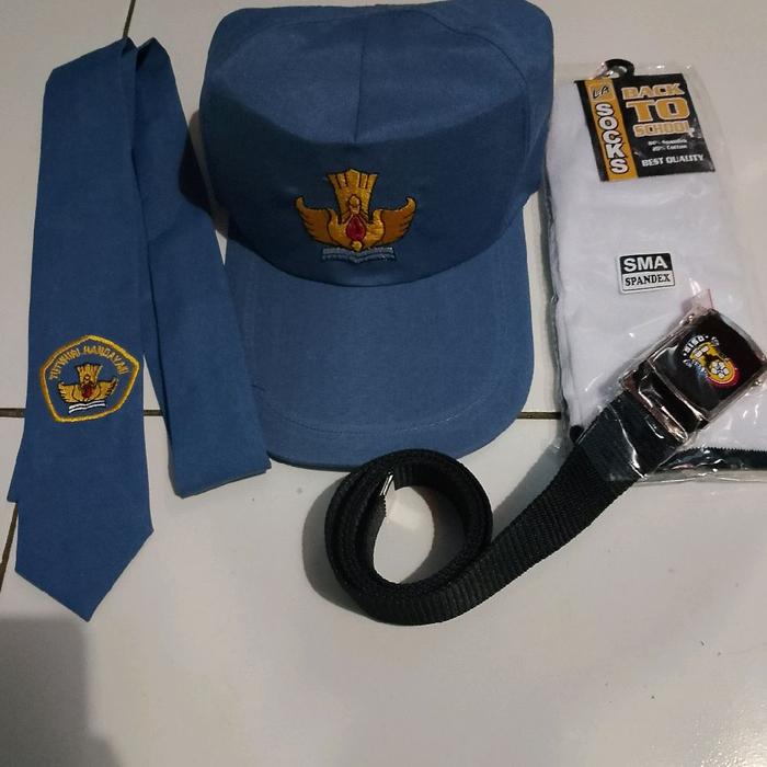 TOPI SMA BORDIR + DASI SMA PANJANG BORDIR