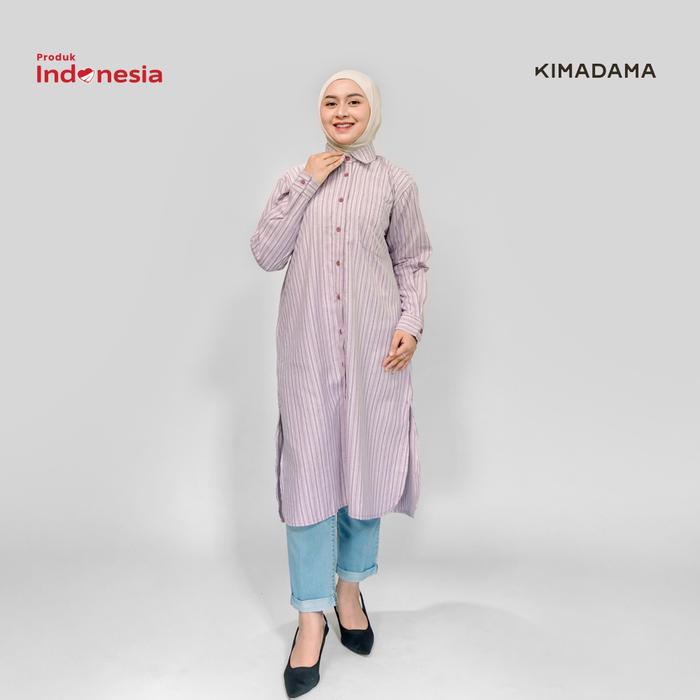 KIMADAMA Kamaniya Cotton Midi Dress | Tunik Wanita Katun Premium Bisa Dipakai Sebagai Dress Terusan