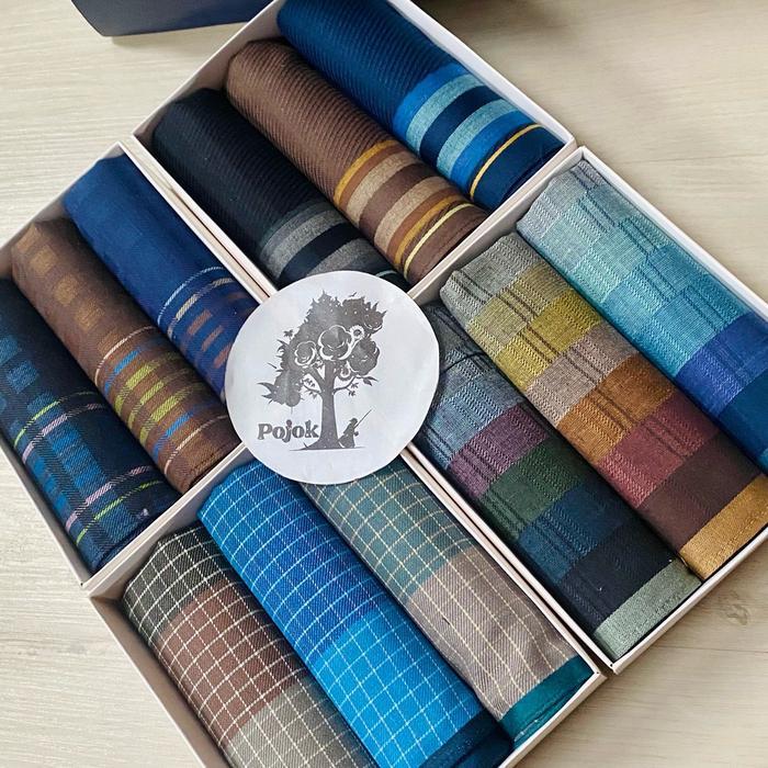 [AS] (3pc) Sapu tgn pria dewasa Pier Karting // Sapu tangan branded bermotif Setrip Pocket Square