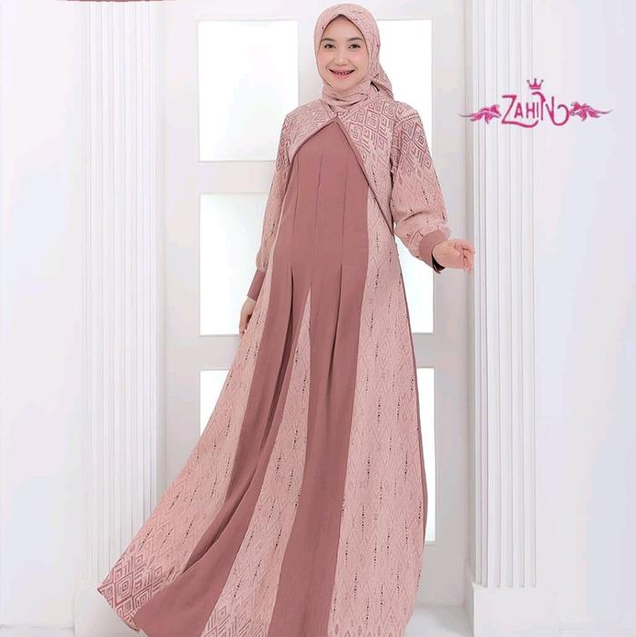 Nabila Set Hijab by Zahin / Nabila series 14/ Nabila series 16/ Gamis set hijab / Gamis Lebaran 2024