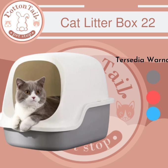 (Cooger) Tempat Pasir Kucing Cat Litter Box 22 Cat Toilet Large Bak Pasir Besar