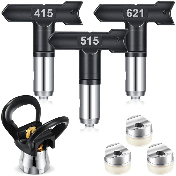 4 Pieces Spray Tips Airless Paint Sprayer Tips Reversible Spray Tip Nozzle Tip Guard Base for Airles