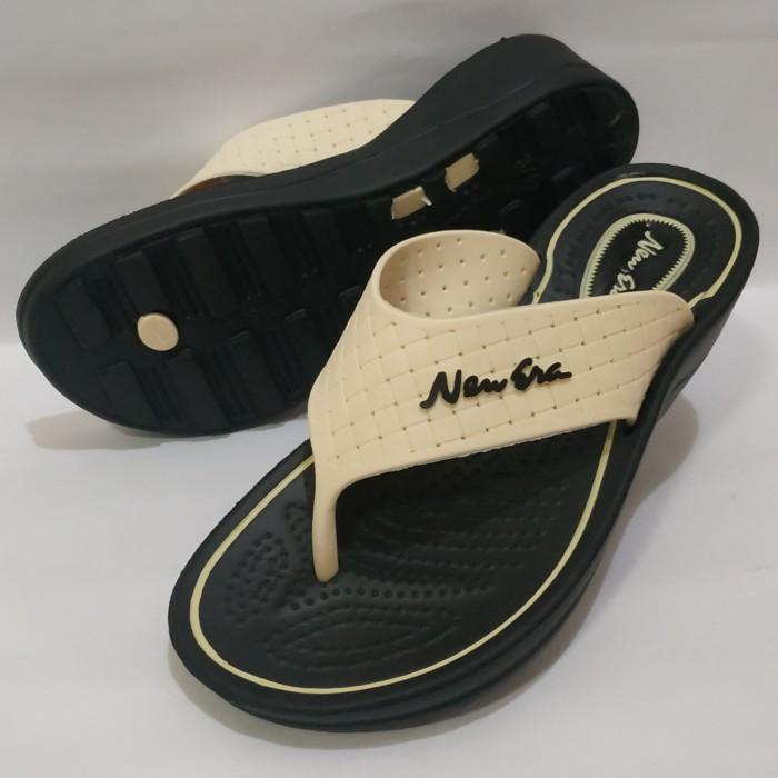 Sandal Wanita Jepit Tinggi 4cm | S36-40 Wedges NewEra Anyam Anti Slip