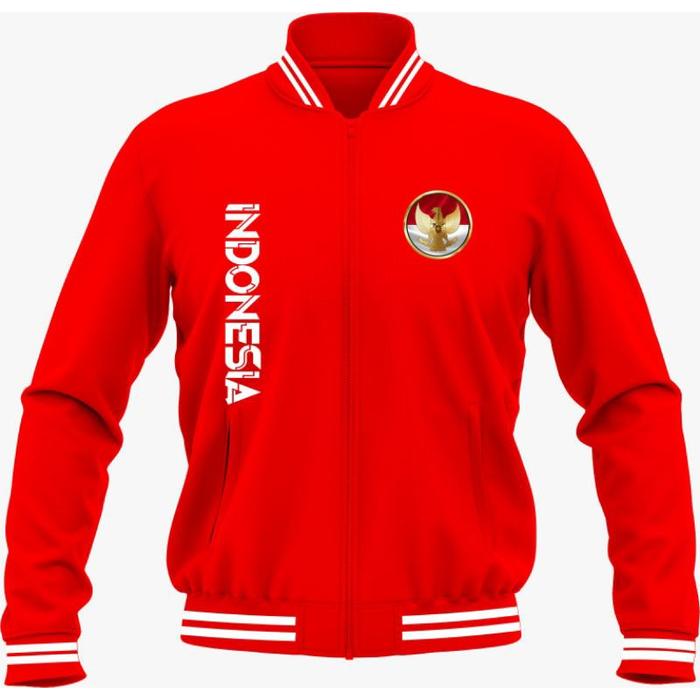 Jaket Zipper Varsity Kemerdekaan Indonesia HUT RI KE 80 Jaket Baseball Pria Original Import Jumbo Ov