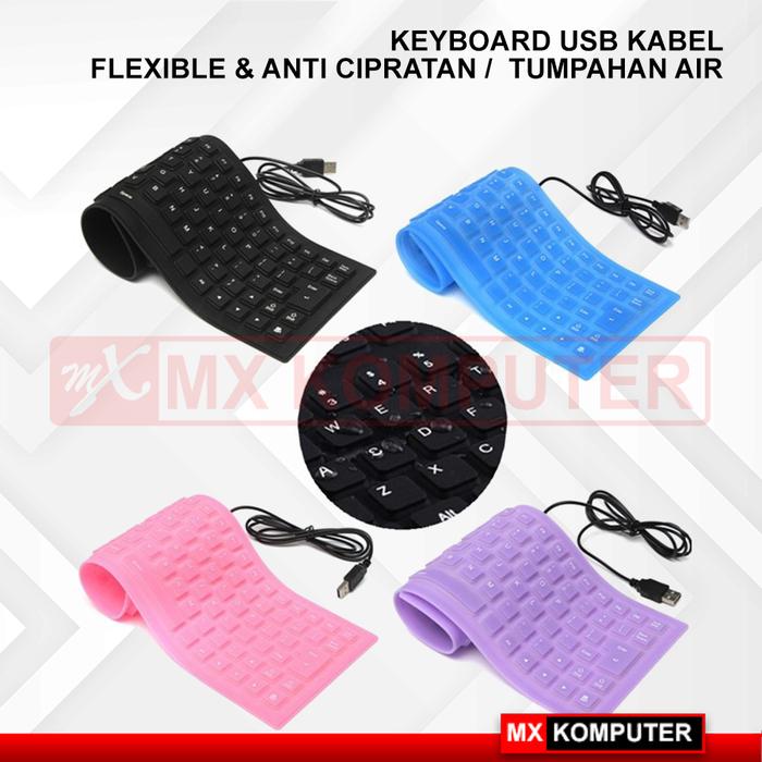 Keyboard External USB FLEXIBLE Karet USB KEYBOARD Laptop Komputer
