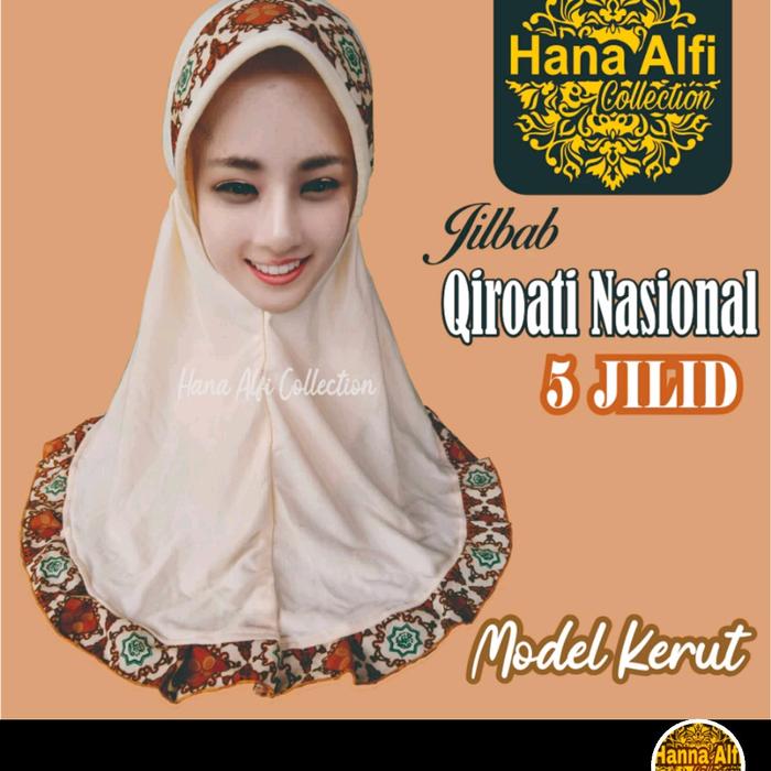 kerudung seragam batik coklat qiroati