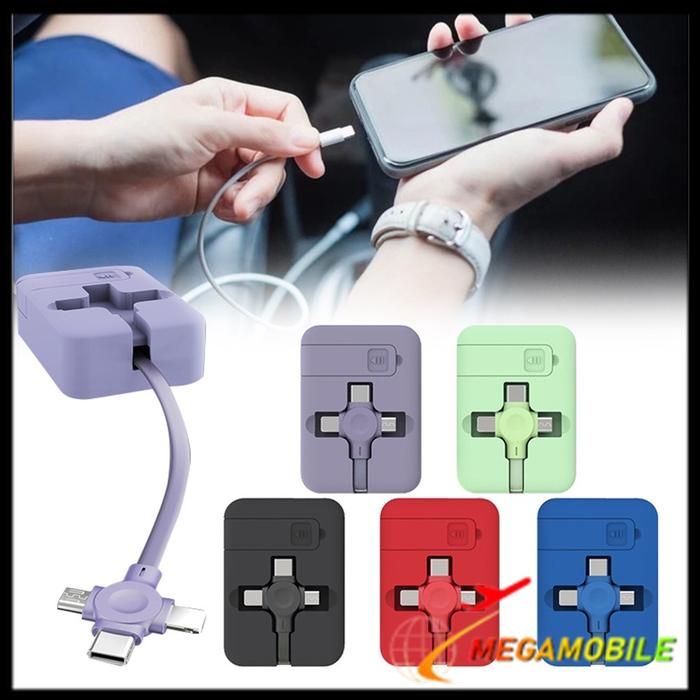 MM - Kabel Pengisian Daya 3 IN 1 Charger Micro USB Tipe-C Fast Charging Dengan Bracket Retractable C