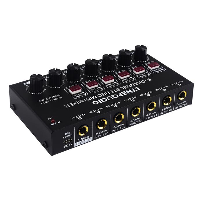 Mixer Audio Stereo Mini 6 Saluran Mixer Alat Musik Angin