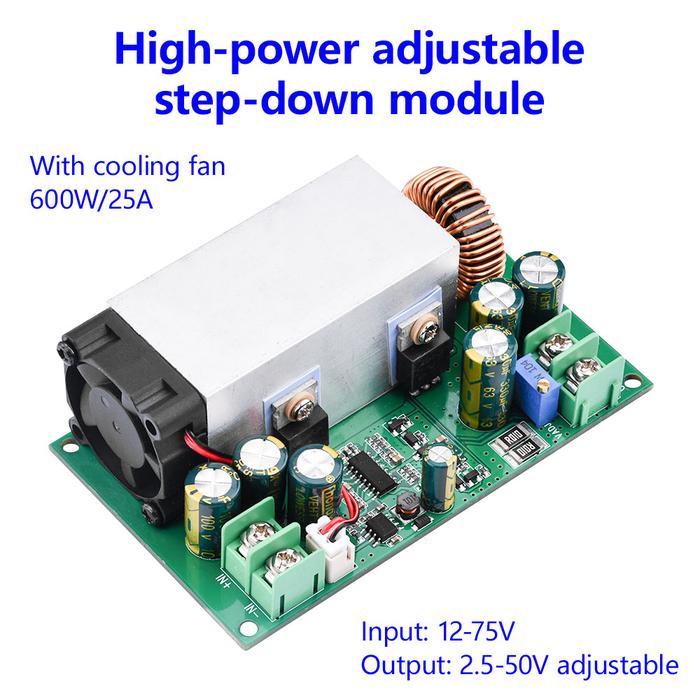 DC-DC CC CV Buck Converter Step Down Module DC 12V-75V to 5-48V 25A Adjustable Voltage Step Down Con