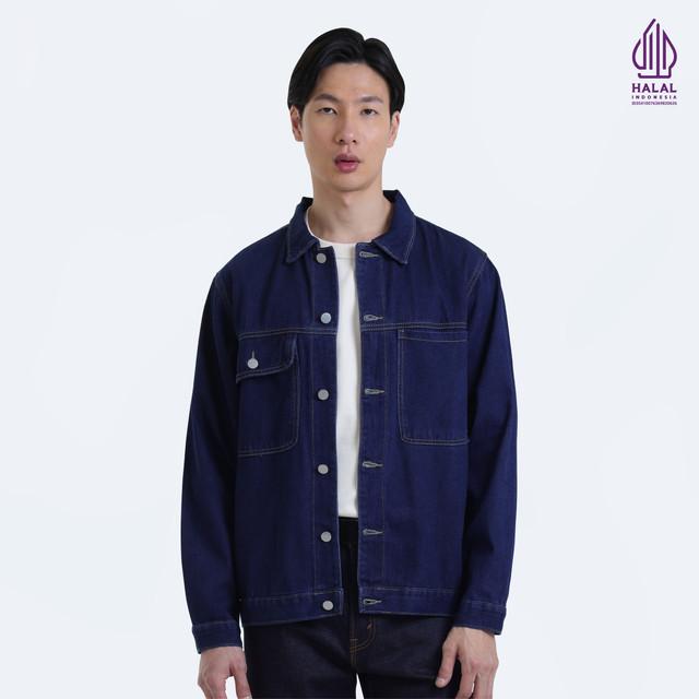 Used 1968 - Braddy Jacket Jeans Pria Grit Overshirt Navy