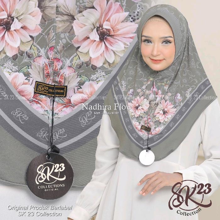 Jilbab motif terbaru SK23 Nadhira flow