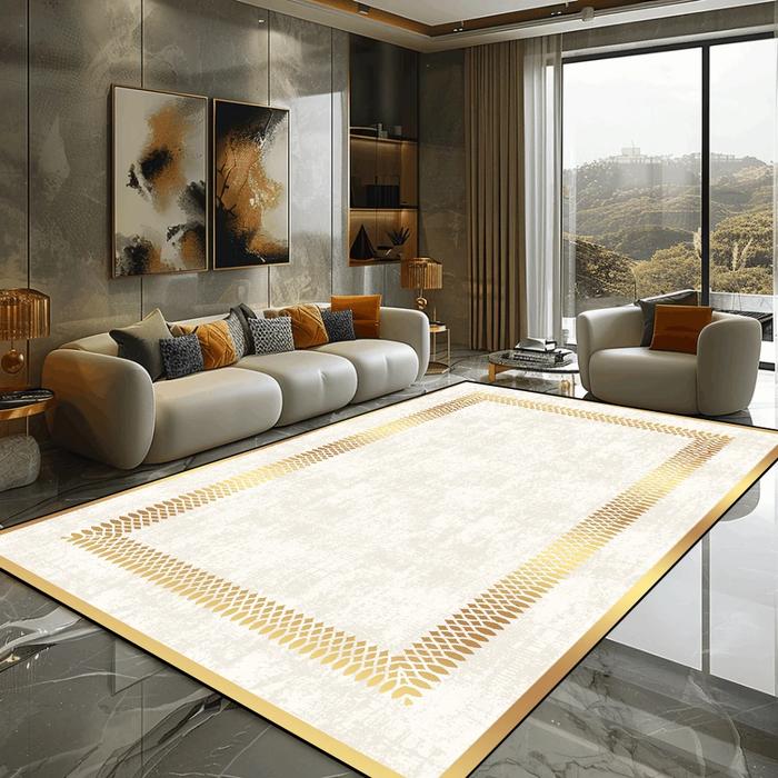 Golden Marble Carpet Luxury Bedroom Decoration Large Area Rugs Sofa Side Carpets for Living Room Sof